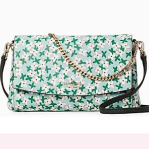 New KATE SPADE Laurel Way Greer Crossbody Aphrodite Green Multi Floral N…